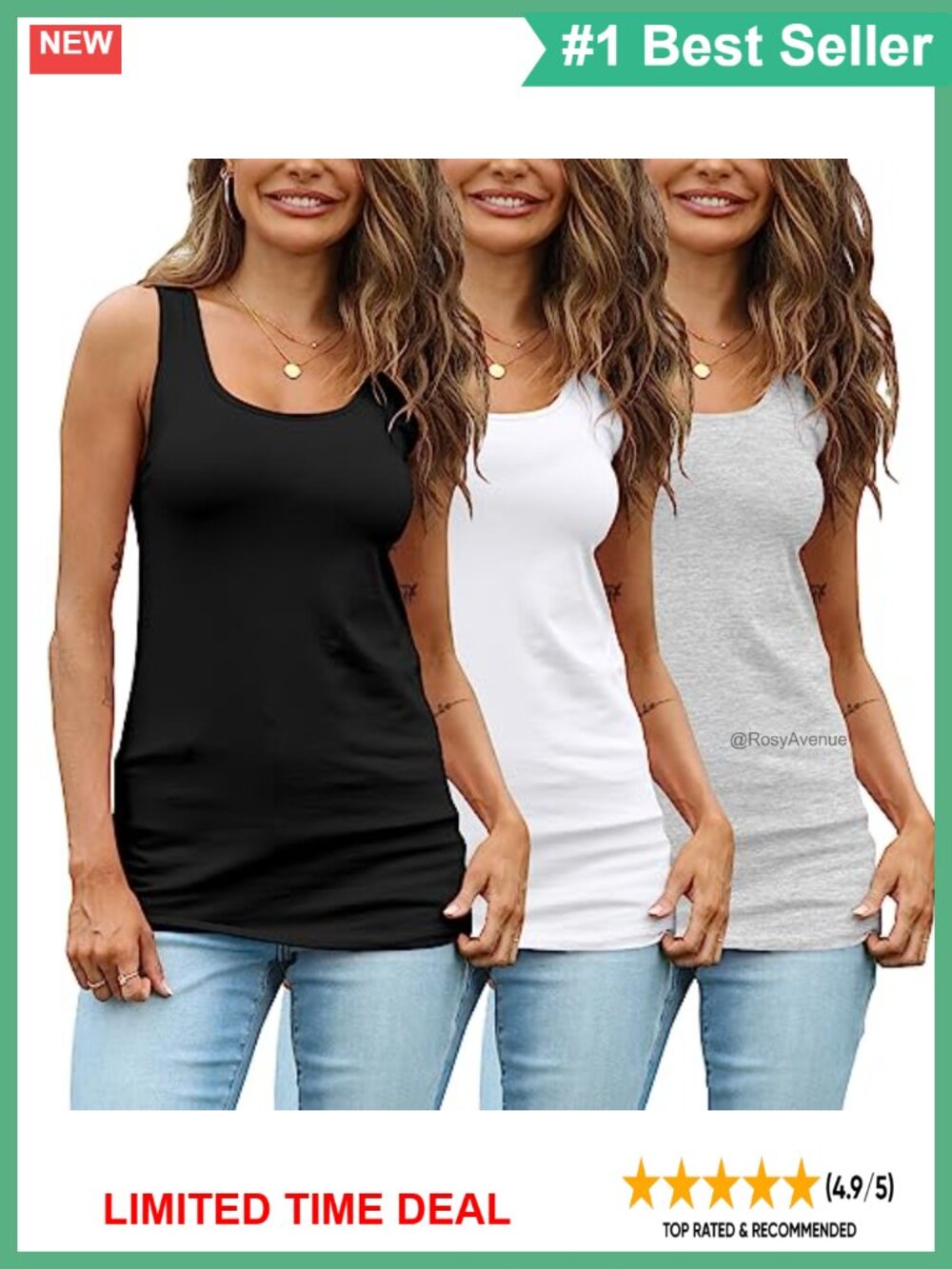 Long Tank Top Cotton Spandex Sleeveless Athletic Yoga Gym Shirt
